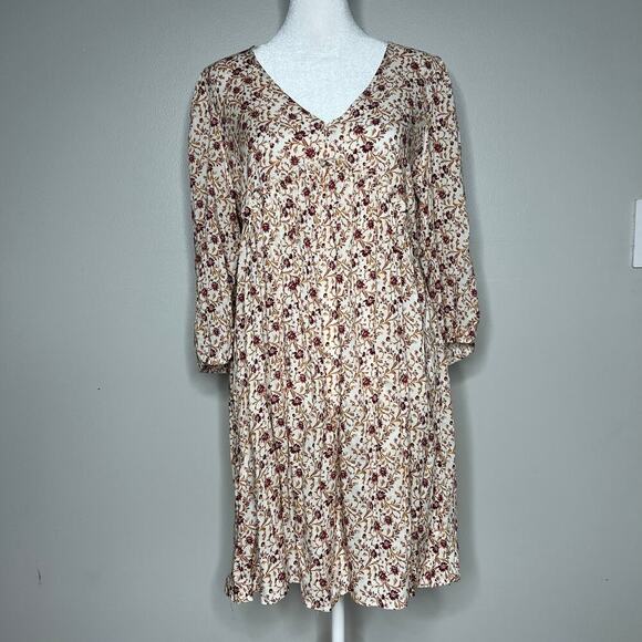 NWT Jane and Delancey Dress Size Small Long Sleeve V-Neck Boho Cottage Prairie - Picture 1 of 11